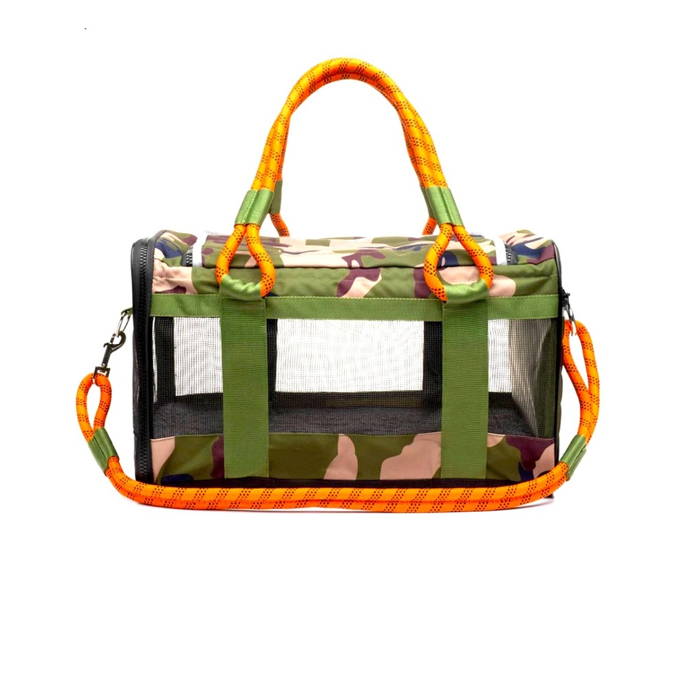 Never used - Out-of-Office Camo airline approved pet carrier (up to 25 lbs)
